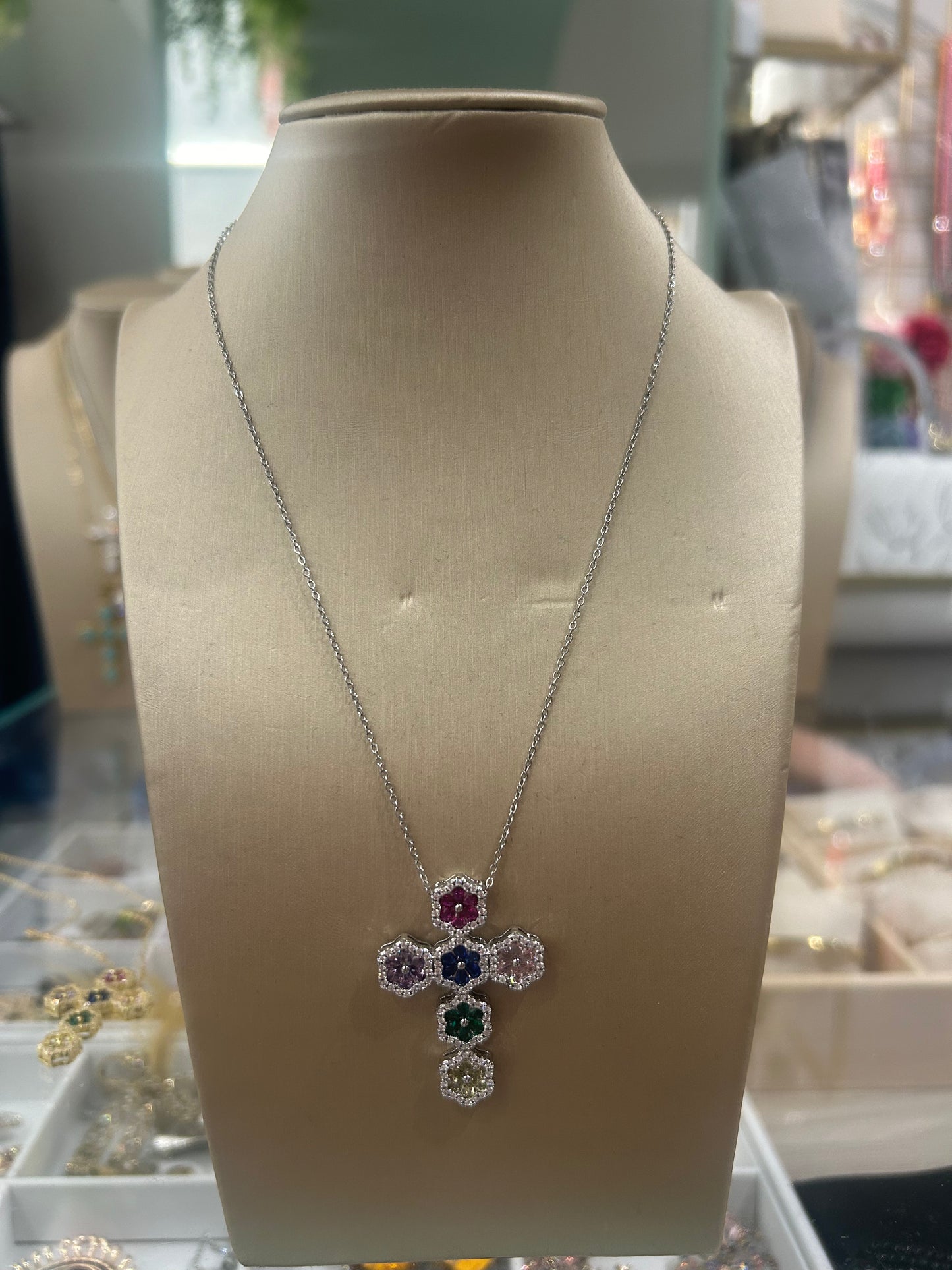 Collana croce flower