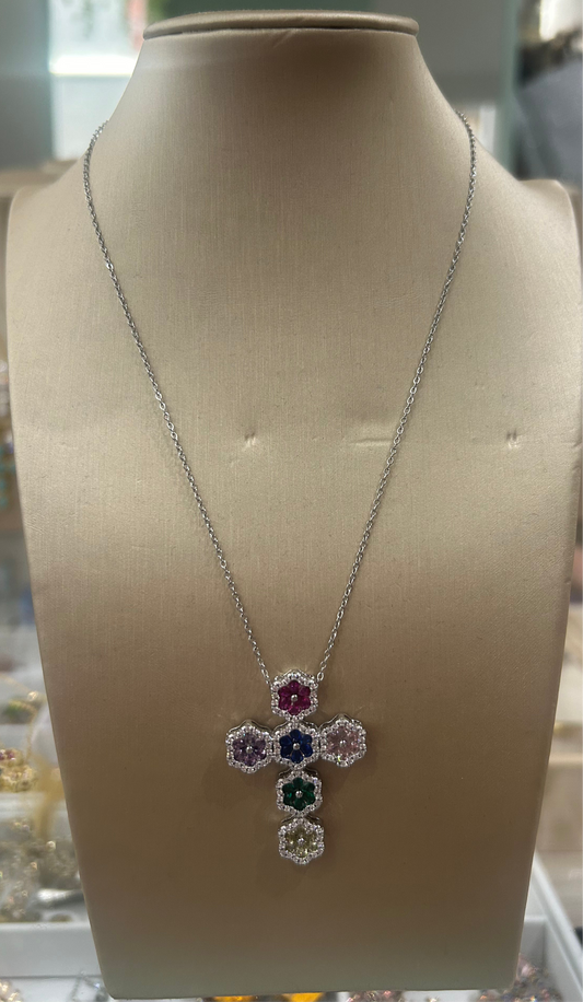 Collana croce flower