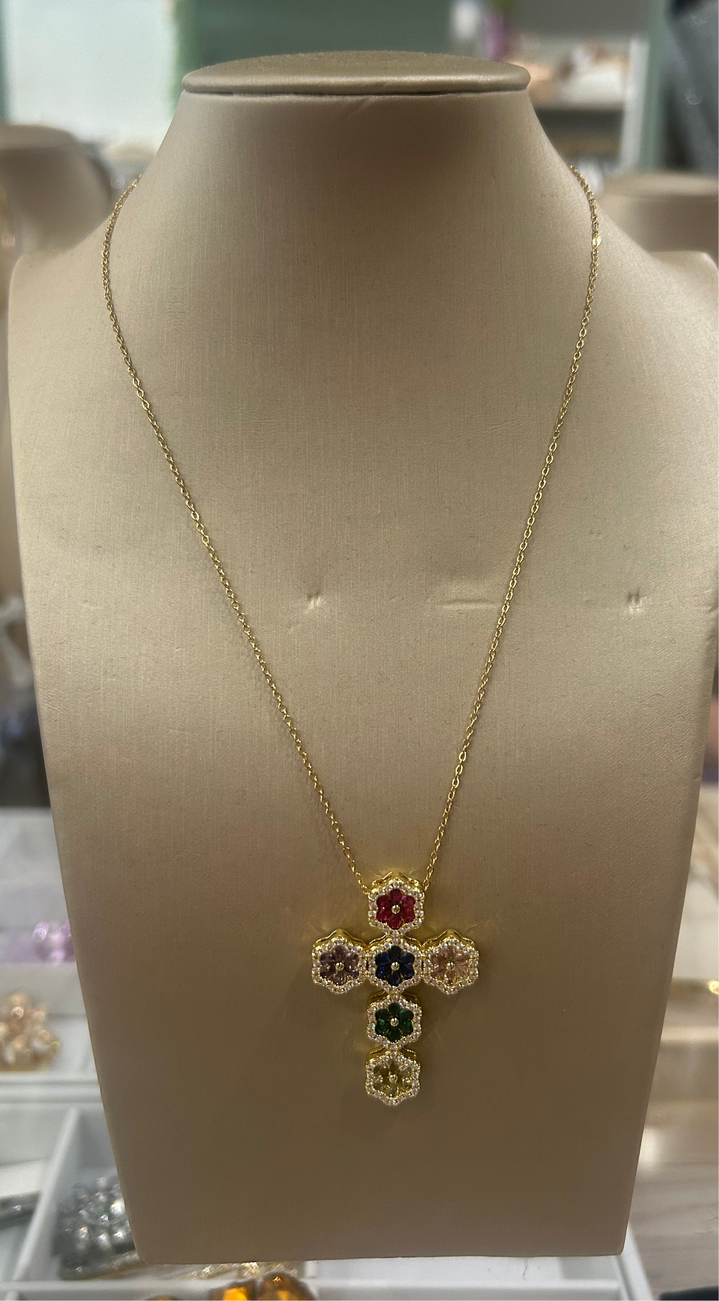 Collana croce flower