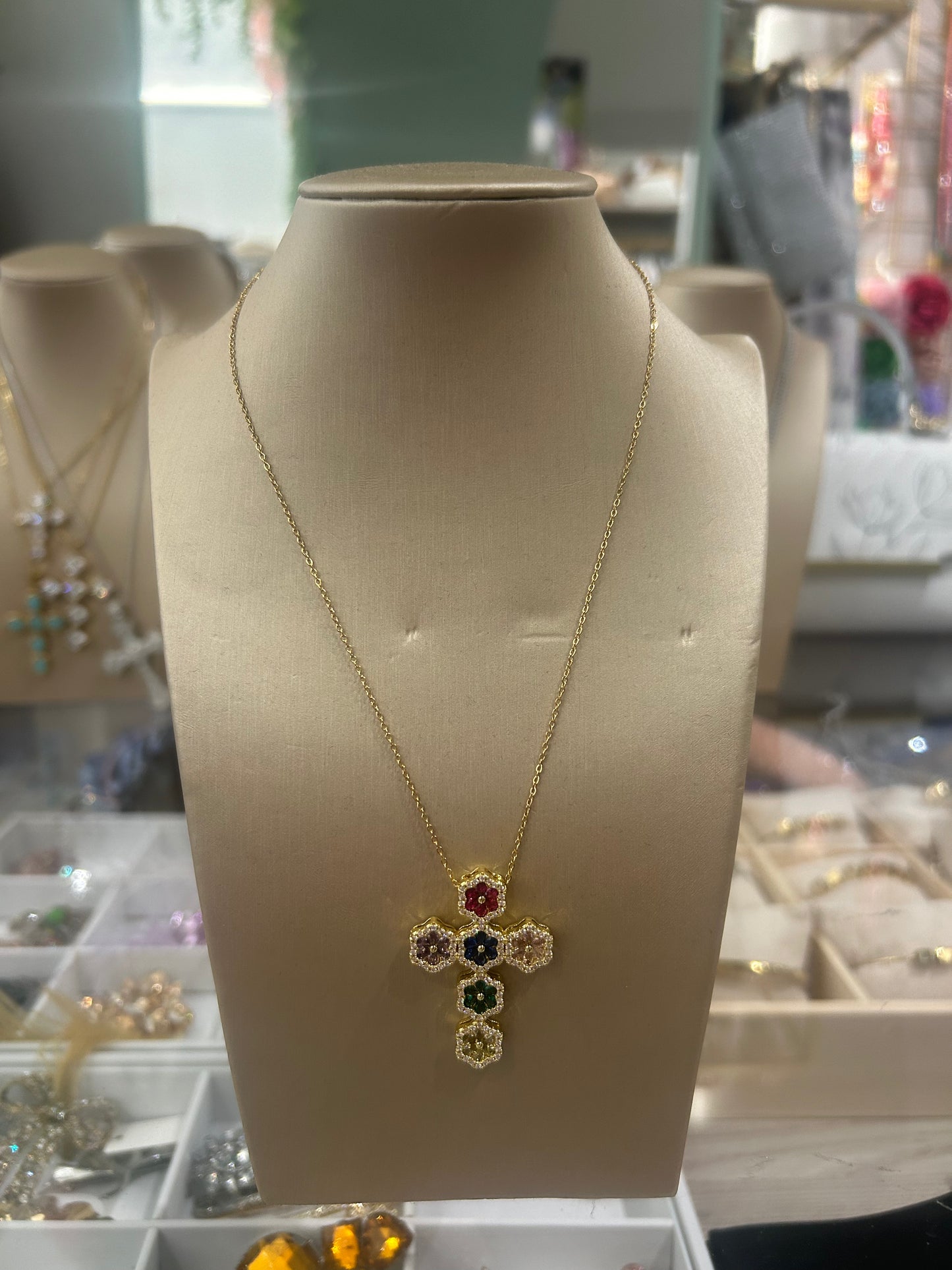 Collana croce flower