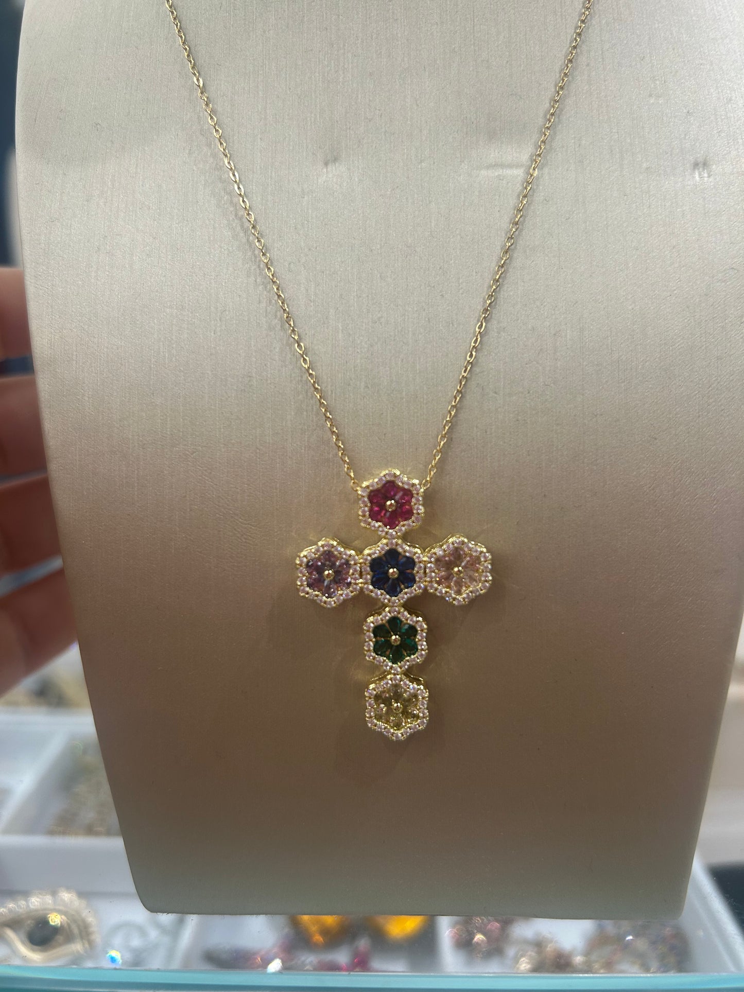 Collana croce flower