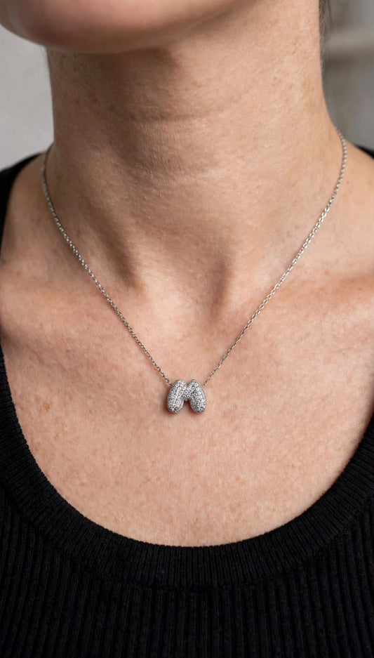 Collanina con lettera lettera  Buble argento