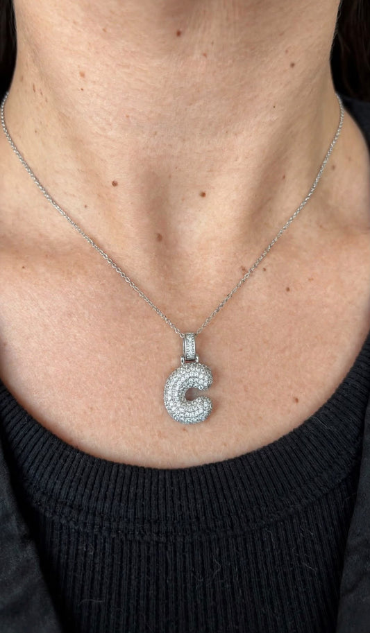 Collana con lettera Buble argento